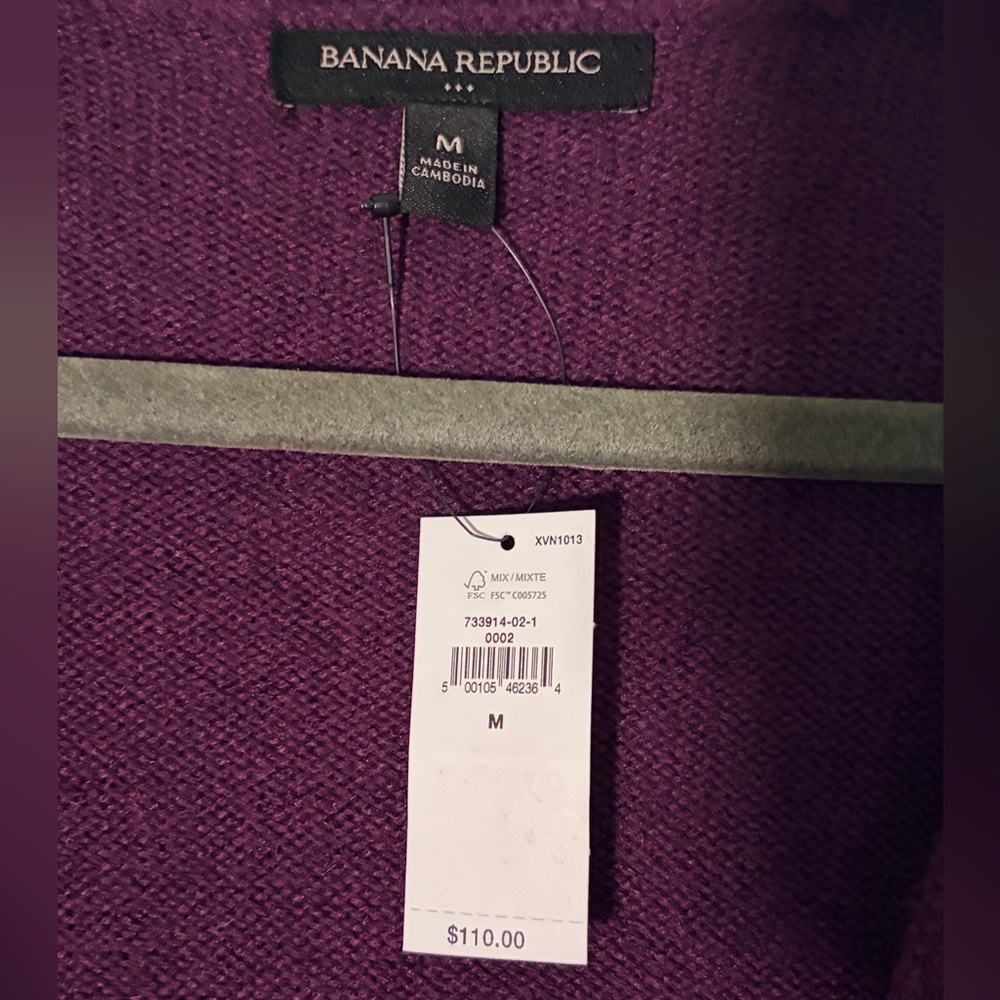 Banana Republic Deep Purple Long Sleeve Wrap Sweater Dress - Picture 2 of 3